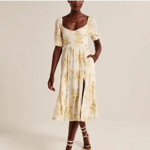 Abercrombie Floral Midi Dress with Leg Slit